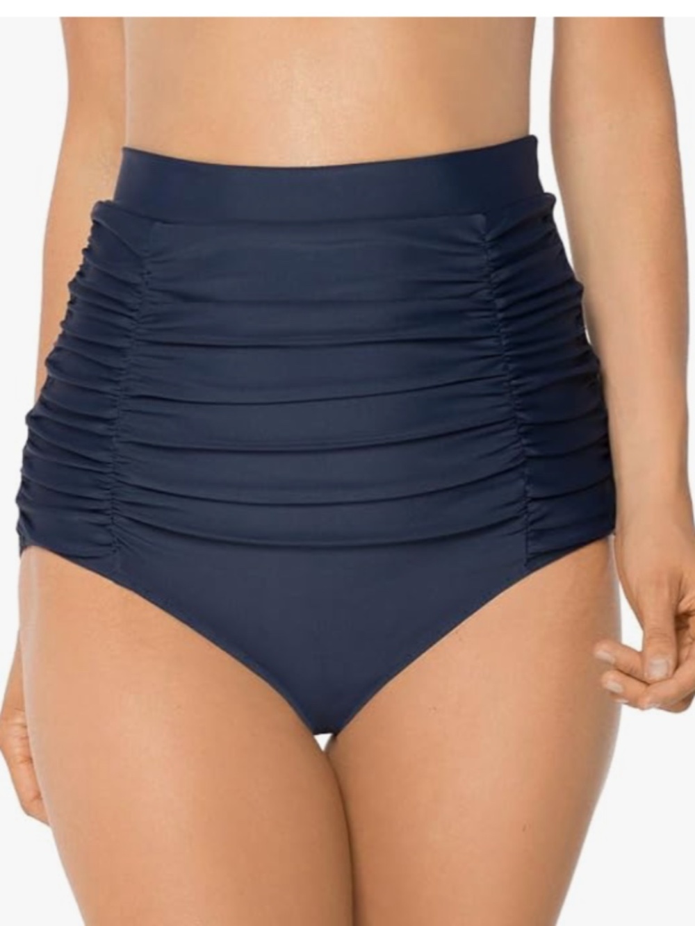 RELLECIGA High Waisted Ruched Bikini Swim Bottom Sz 3XL Navy